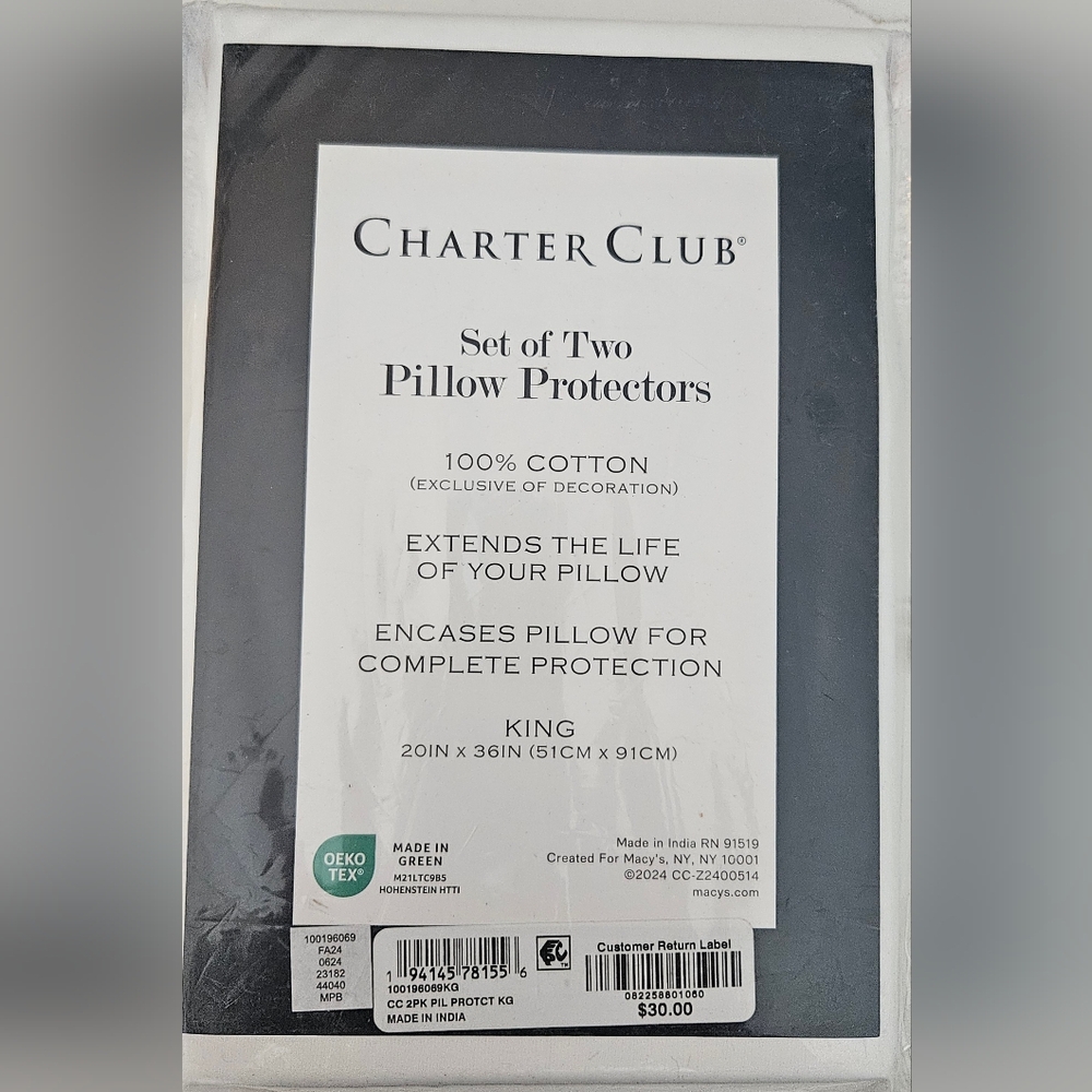 Charter Club Cotton Pillow Protectors - White